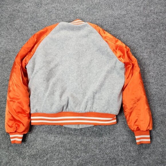 Vintage Clemson University Satin MLB Bomber Jacket Chalk Line Starter Sherpa M - Picture 10 of 16